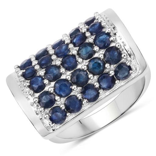Bids.com 2.75 Carat Genuine Blue Sapphire .925 Sterling Silver Ring Rings