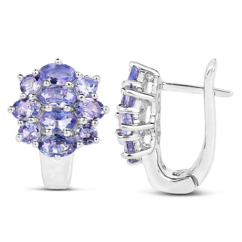 Bids.com 3.48 Carat Genuine Tanzanite .925 Sterling Silver Earrings Earrings