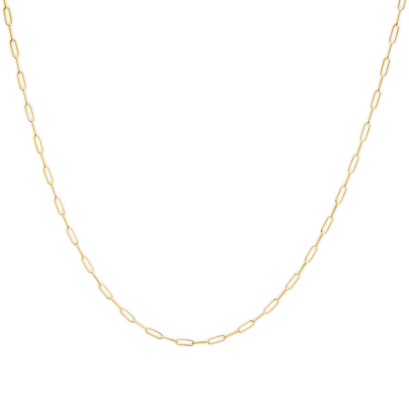 Bids.com Solid 14K Yellow Gold 2.5mm Paperclip Chain Necklace Unisex 18" Inches Necklaces