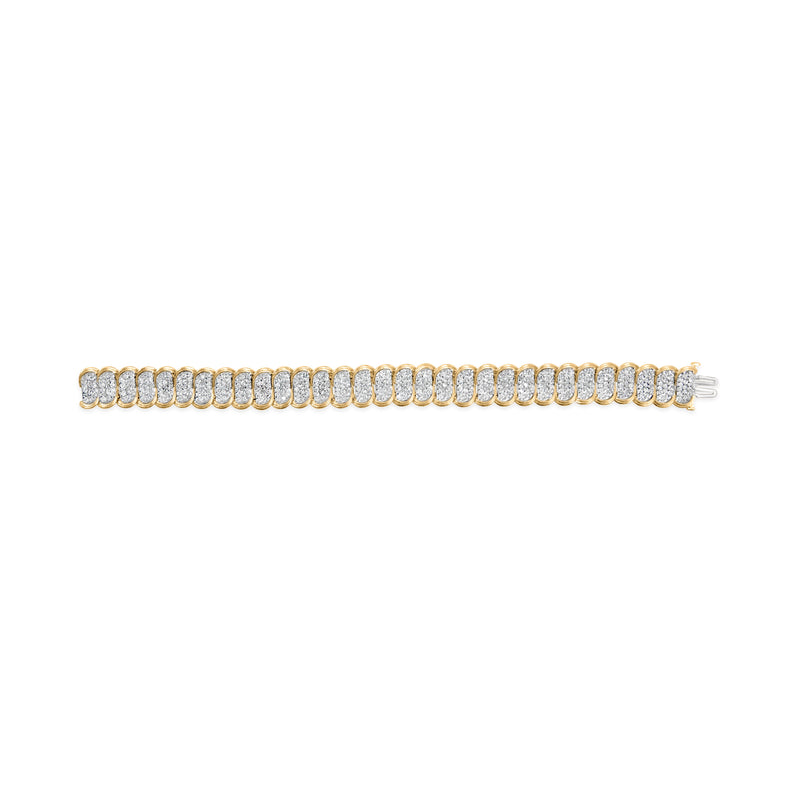Bids.com 10k Yellow Gold 5.00 Cttw Diamond Oval Banded Link Bracelet (I-J Color, I1-I2 Clarity) - 7" Inches Bracelets