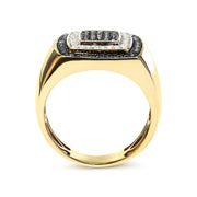 Bids.com Men's 10K Yellow Gold 3/4 Cttw White and Black Treated Diamond Ring Band (Black / I-J Color, I2-I3 Clarity) - Size 10 Rings