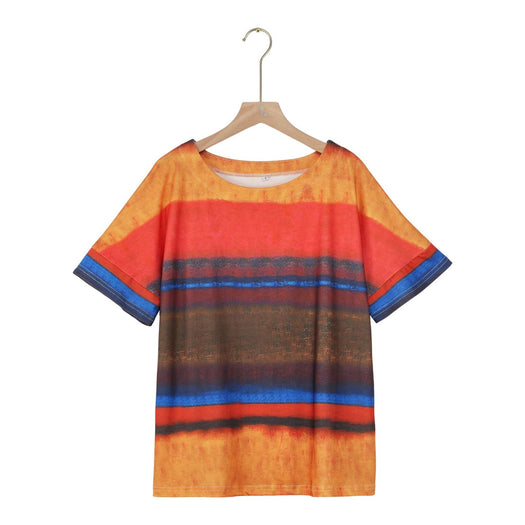 Color Block Round Neck Half Sleeve T-Shirt