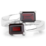 Bids.com 2.40 Carat Genuine  Garnet .925 Sterling Silver Ring Rings