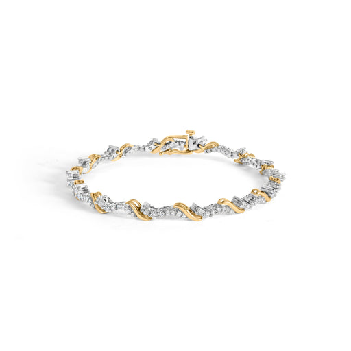 Bids.com 10K Yellow and White Gold 2.00 Cttw Diamond "S" Link 7" Bracelet (H-I Color, I2-I3 Clarity) Bracelets