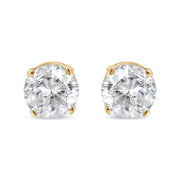 Bids.com AGS Certified 14K Yellow Gold 1/2 Cttw 4 Prong Set Brilliant Round-Cut Solitaire Diamond Push Back Stud Earrings (O-P, Color, SI2-I1 Clarity) Earrings