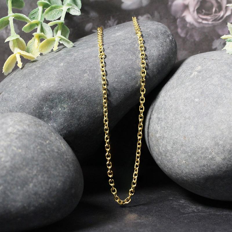 Bids.com 2.3mm 14k Yellow Gold Diamond Cut Cable Link Chain Necklaces