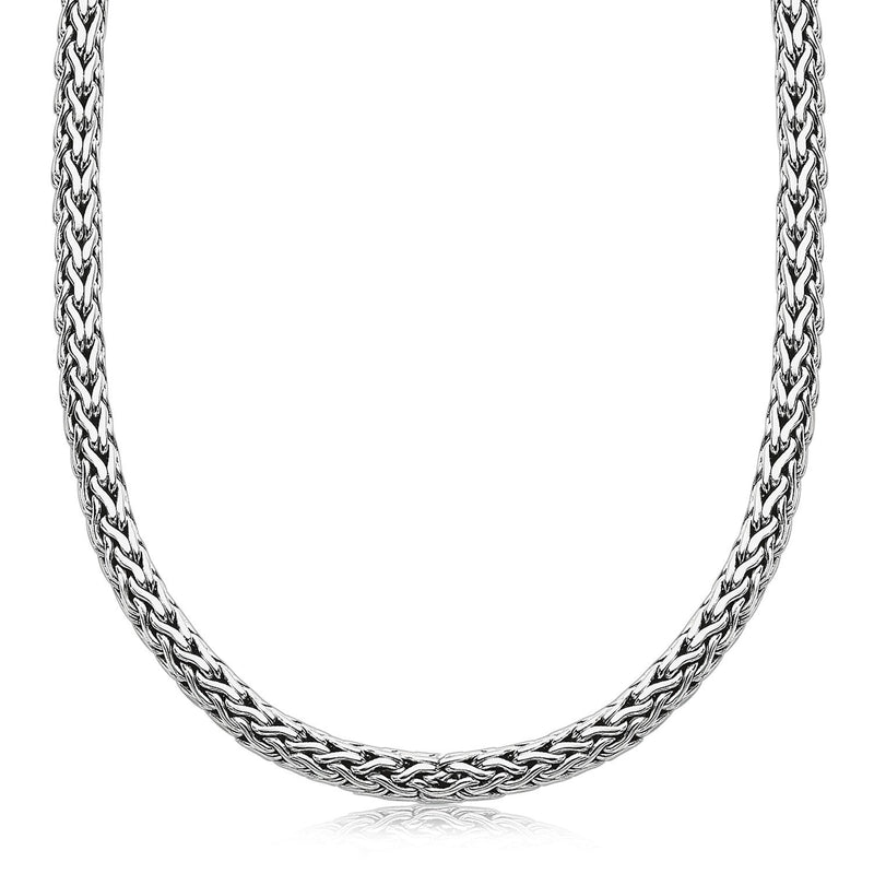 Bids.com Oxidized Sterling Silver Wheat Style Chain Men's Necklace Necklaces