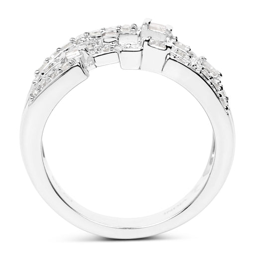 Bids.com 0.60 Carat Genuine White Diamond .925 Sterling Silver Ring Rings
