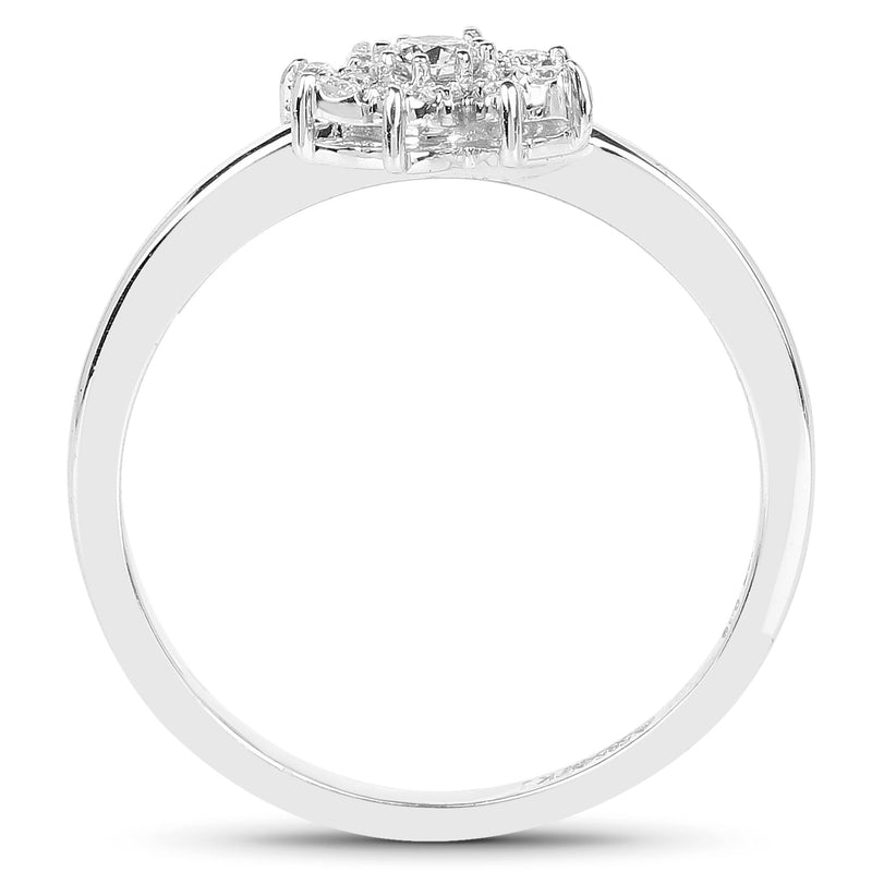Bids.com 0.18 Carat Genuine White Diamond 14K White Gold Ring (E-F-G Color, SI Clarity) Rings