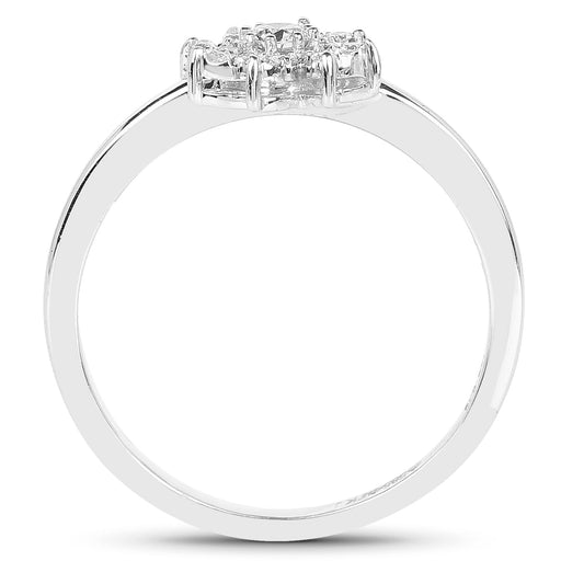 Bids.com 0.18 Carat Genuine White Diamond 14K White Gold Ring (E-F-G Color, SI Clarity) Rings