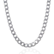 Bids.com Rhodium Plated 11.6mm Sterling Silver Curb Style Chain Necklaces