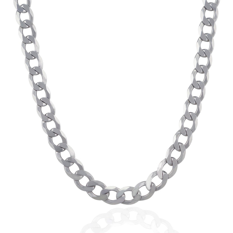 Bids.com Rhodium Plated 11.6mm Sterling Silver Curb Style Chain Necklaces