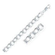 Bids.com Rhodium Plated 8.4mm Sterling Silver Curb Style Bracelet Bracelets