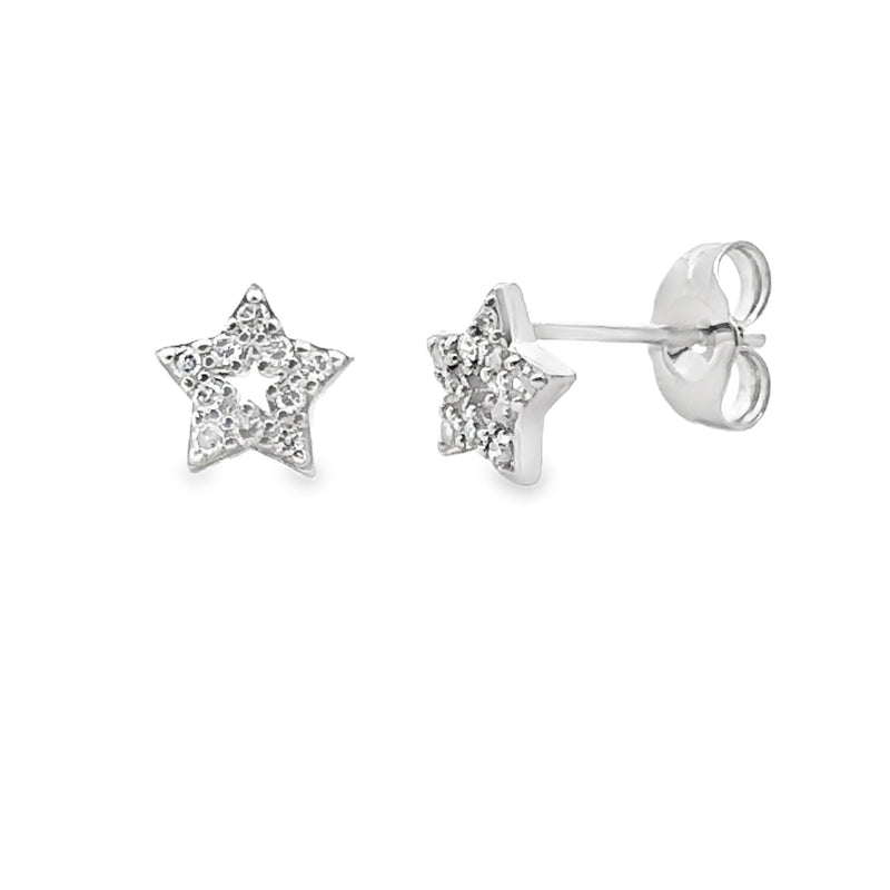Bids.com .05ct Diamond Earrings 14KT White Gold Earrings