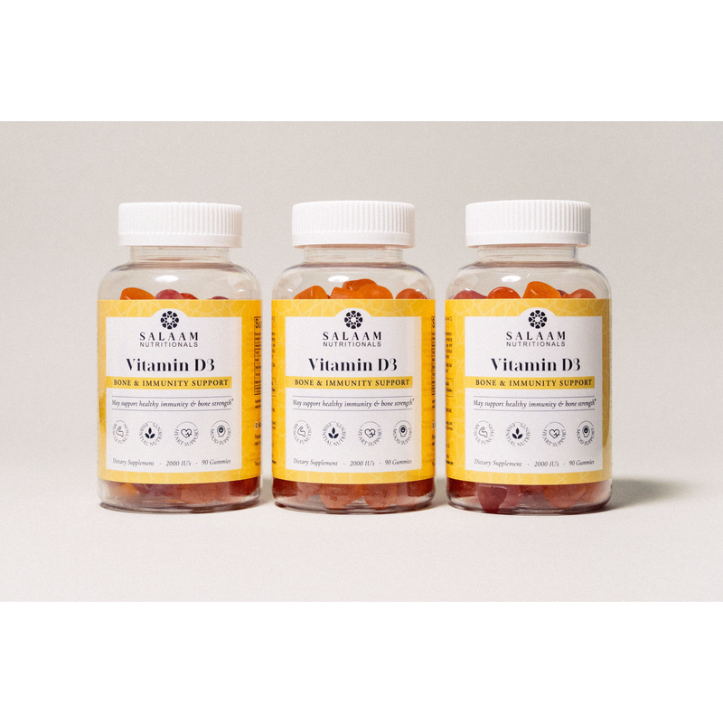 Salaam Nutritionals Halal Vitamin D3 2000 IU Gummies - 90 Count | Salaam Nutritionals