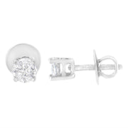 Bids.com 14K White Gold 1/2 Cttw Pie-Cut Diamond Solitaire Stud Earrings (H-I Color, SI1-SI2 Clarity) Earrings
