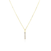 Bids.com 14k Yellow Gold Bar Pendant with Diamonds Pendants