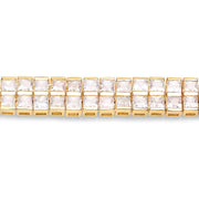 Bids.com 14K Yellow Gold Plated 9.52 Carat Genuine Blue Sapphire and White Sapphire .925 Sterling Silver Bracelet Bracelets