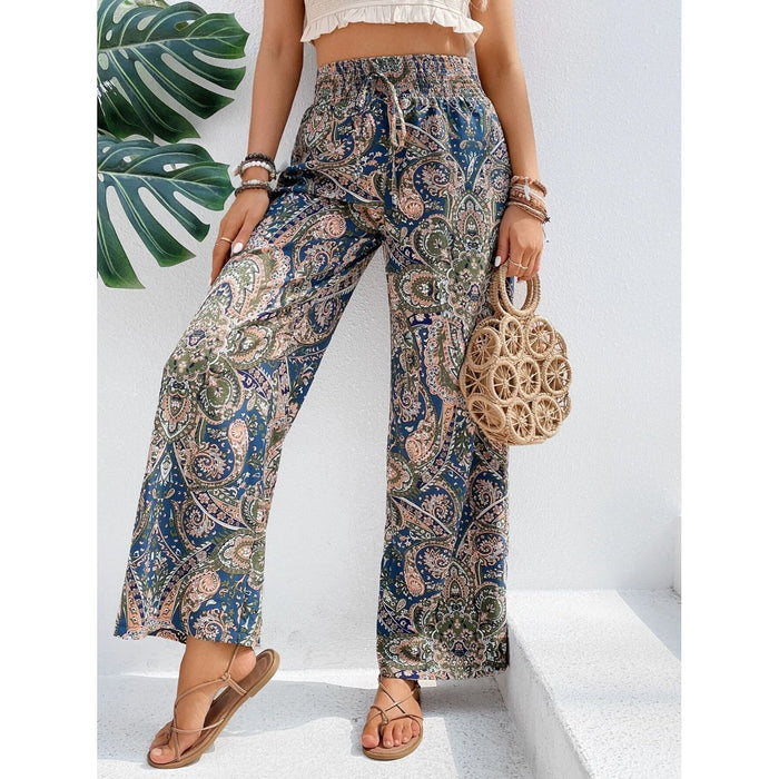 Printed Wide Leg Pants