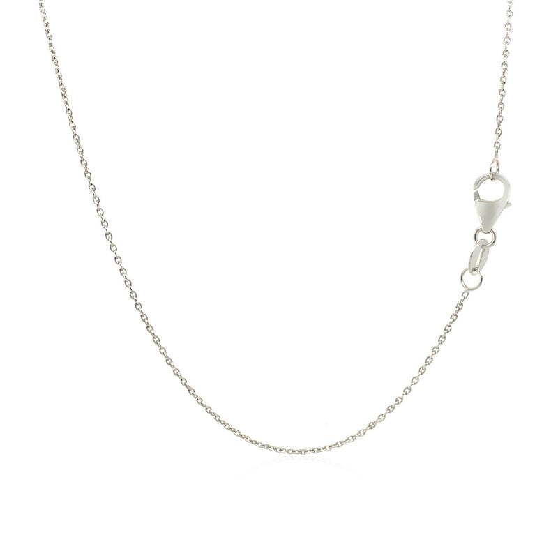 Bids.com 14k White Gold Oval Cable Link Chain 0.97mm Necklaces