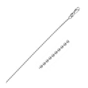Bids.com 14k White Gold Bead Chain 1.5mm Necklaces