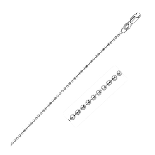 Bids.com 14k White Gold Bead Chain 1.5mm Necklaces