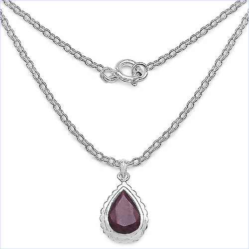 Bids.com 14.10 Carat Genuine Ruby .925 Sterling Silver Pendant Pendants