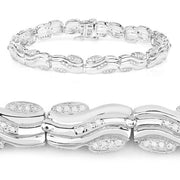 Bids.com 0.84 Carat Genuine White Diamond .925 Sterling Silver Bracelet Bracelets