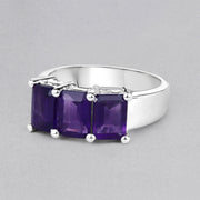 Bids.com 2.85 Carat Genuine Amethyst .925 Sterling Silver Ring Rings