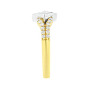 Bids.com 10K Two Tone Color 1/2 Cttw Diamond Kite and Split Shank Ring (H-I Color,SI2-I1 Clarity) Rings