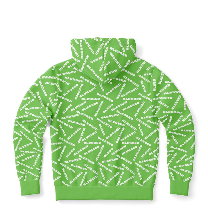 BLESSED Green Fashion Zip-Up Hoodie