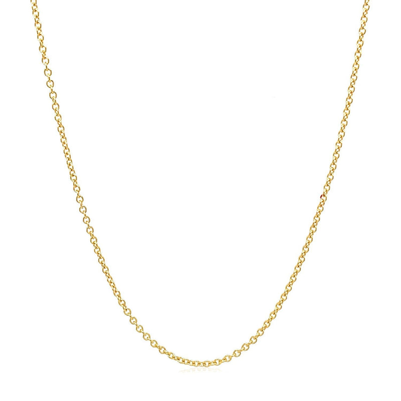 Bids.com 14k Yellow Gold Round Cable Link Chain 1.3mm Necklaces