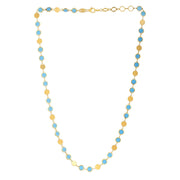 Bids.com 14k Yellow Gold Turquoise Geometric Mirror Gem Chain Necklace (5.00 mm) Necklaces