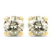 Bids.com 0.98 Carat Genuine LB Diamond 14K Yellow Gold Earrings Earrings
