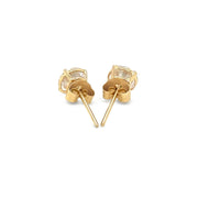 Bids.com 14k Yellow Gold Stud Earrings with White Hue Faceted Cubic Zirconia Earrings