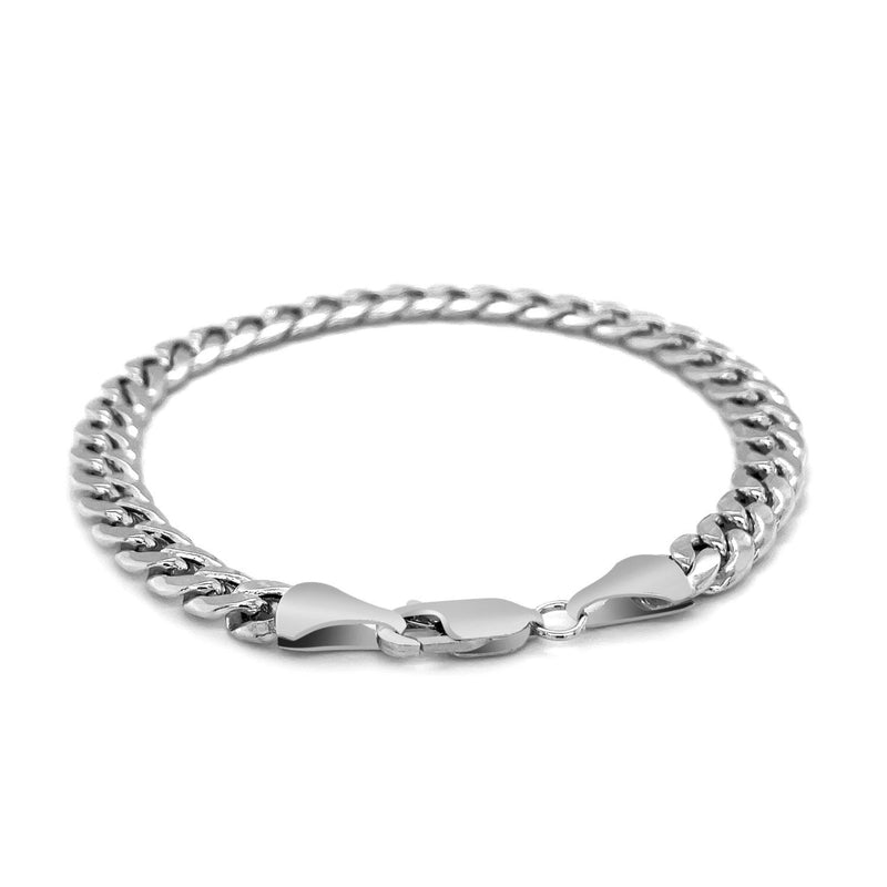 Bids.com 6.7mm 14k White Gold Miami Cuban Semi Solid Bracelet Bracelets