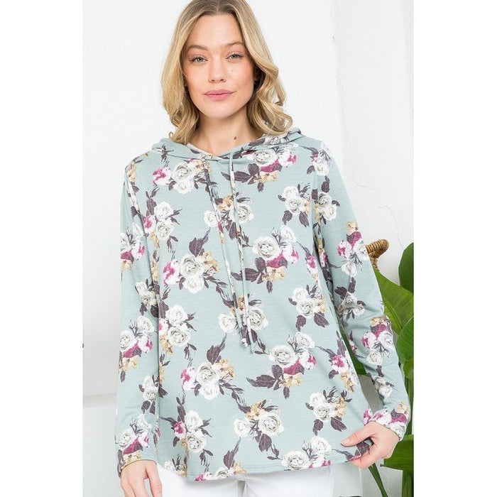 ALLOVER FLORAL SWEATSHIRT TOP