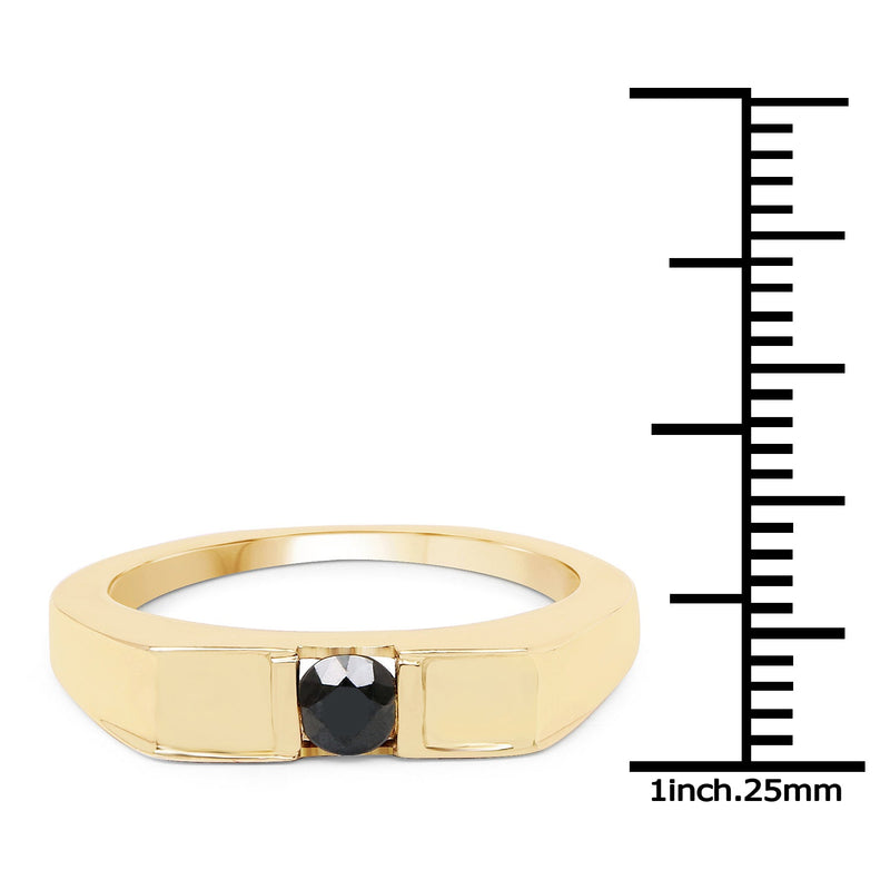 Bids.com 0.25 Carat Genuine Black Diamond .925 Sterling Silver Ring Rings