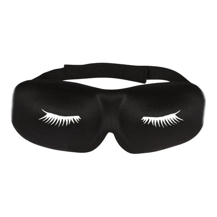 3D Contoured Black Satin Eyelash Extension Sleep Mask