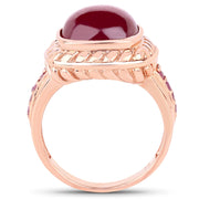Bids.com 9.14 Carat Glass Filled Ruby and Ruby .925 Sterling Silver Ring Rings