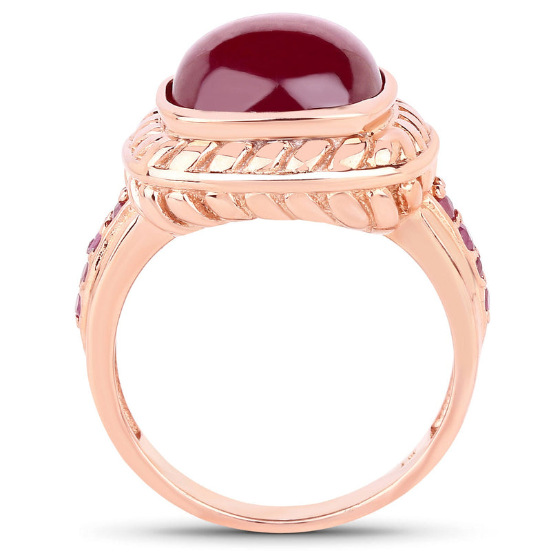 Bids.com 9.14 Carat Glass Filled Ruby and Ruby .925 Sterling Silver Ring Rings