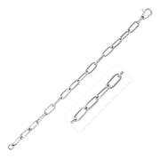Bids.com Sterling Silver Wide Paperclip Chain Bracelet Bracelets