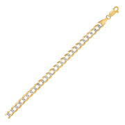 Bids.com 5.7mm 14k Two Tone Gold Pave Curb Chain Necklaces