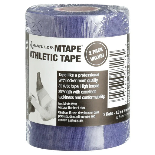 Mueller Mueller MTape Athletic Tape, Navy Blue, 2 Pack, 1.5" x 10 yd each Health Care