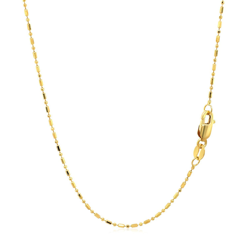Bids.com 14k Yellow Gold Diamond-Cut Bead Chain 1.0mm Necklaces