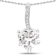 Bids.com 4.46 Carat Genuine White Cubic Zirconia .925 Sterling Silver Pendant Pendants