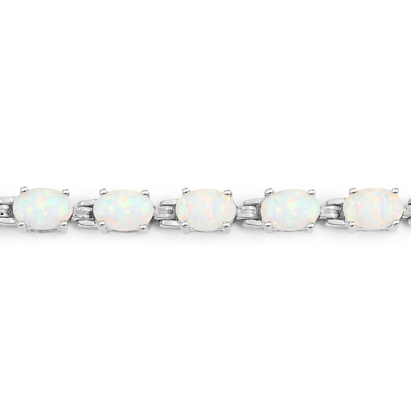 Bids.com 3.50 Carat Genuine Created Opal .925 Sterling Silver Bracelet Bracelets
