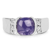 Bids.com 2.80 Carat Genuine Tanzanite .925 Sterling Silver Ring Rings