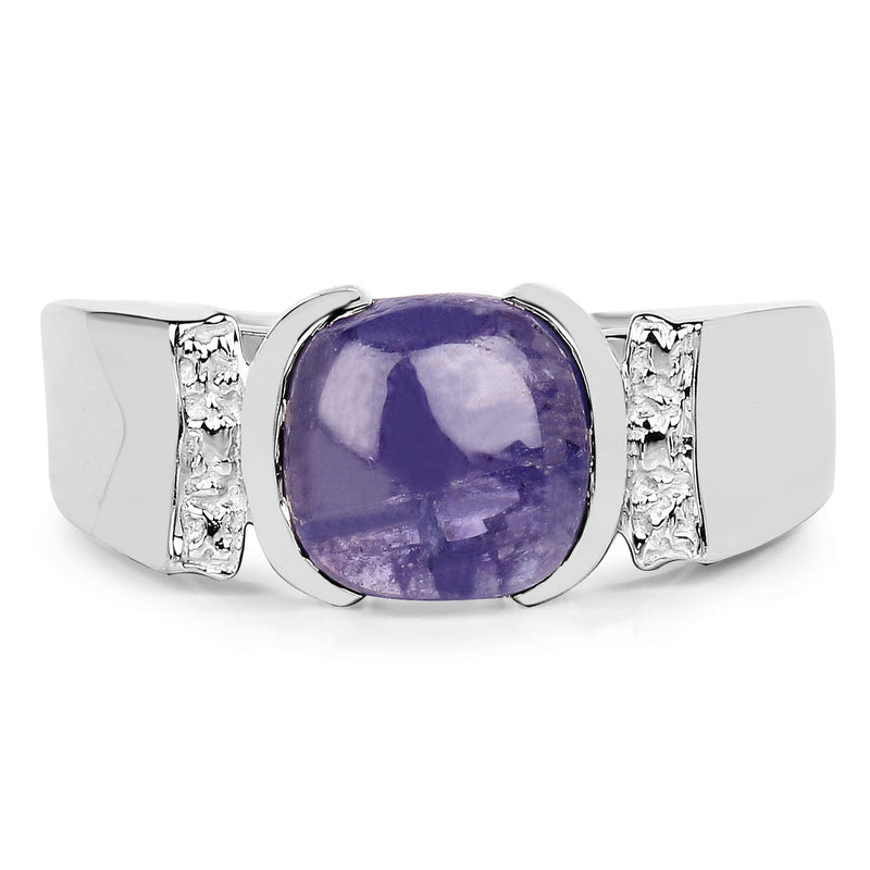 Bids.com 2.80 Carat Genuine Tanzanite .925 Sterling Silver Ring Rings
