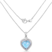 Bids.com 7.36 Carat Genuine Blue Topaz and Tanzanite .925 Sterling Silver Pendant Pendants